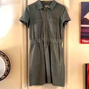 J.Crew Zip Mini Dress in Army Green